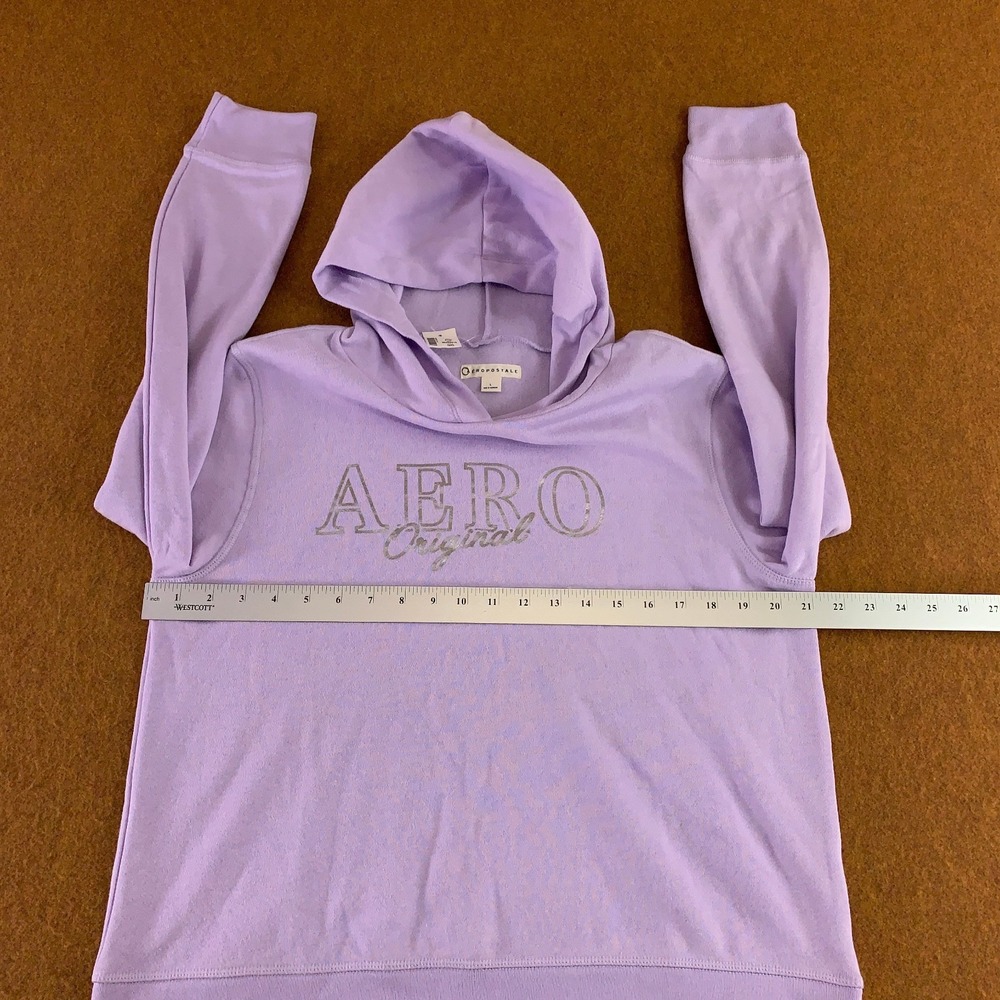 Aeropostale Womens Large Purple Fleece Aero Original Logo Pullover Hoodie NWT - Picture 11 of 15